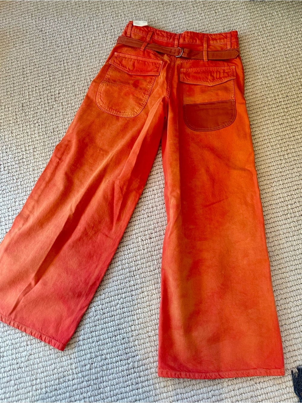 We The Free Orange Wide Leg Flare Jeans - Picture 2 of 7